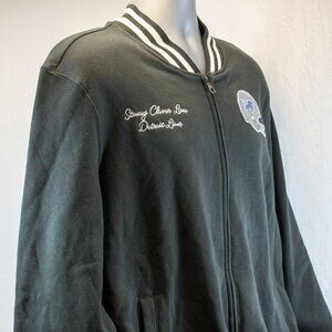 47' Detroit Lions Black Stoney Clover Varsity Track Jacket Women's Size Large